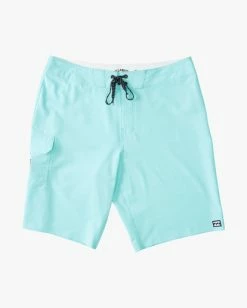 Promo 😍 Billabong Boys' All Day Pro Boardshorts 18" AQUA HEATHER 🎁 -boys Sales Store abbbs00139 billabongf aqh frt1 1