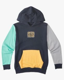 Cheap 🔔 Billabong Boy's United Pullover Hoodie BLUE HAZE 😍 -boys Sales Store abbft00128 billabongf nvy frt1 1