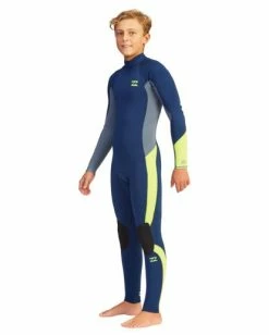 Hot Sale 😍 Billabong Boys' 3/2 Absolute Back Zip Full Wetsuit NAVY 😍 -boys Sales Store abbw100116 billabongw nvy frt1 1