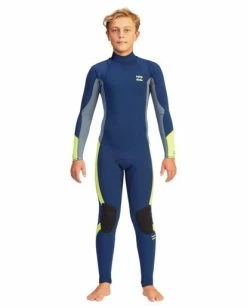 Hot Sale 😍 Billabong Boys' 3/2 Absolute Back Zip Full Wetsuit NAVY 😍 -boys Sales Store abbw100116 billabongw nvy sd2 1