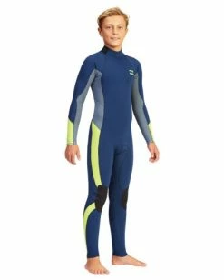 Hot Sale 😍 Billabong Boys' 3/2 Absolute Back Zip Full Wetsuit NAVY 😍 -boys Sales Store abbw100116 billabongw nvy sd5 1