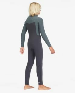 Discount 🥰 Billabong Boy's 3/2 Revolution Chest Zip Full Wetsuit ANTIQUE BLACK 🔥 -boys Sales Store abbw100123 billabongv aqk sd3 1