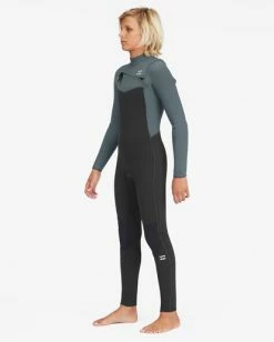 Discount 🥰 Billabong Boy's 3/2 Revolution Chest Zip Full Wetsuit ANTIQUE BLACK 🔥 -boys Sales Store abbw100123 billabongw aqk frt1 1