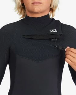 New 🌟 Billabong Boy's 4/3 Revolution Chest Zip Full Wetsuit BLACK 🌟 -boys Sales Store abbw100124 billabongw blk dtl1 1