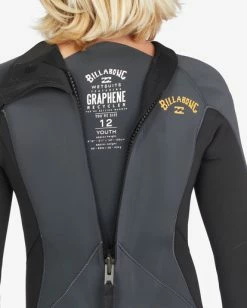 Best Sale 😉 Billabong Boy's 4/3 Absolute Back Zip Full Wetsuit NEON NIGHT 👍 -boys Sales Store abbw100127 billabongw gra dtl1 1