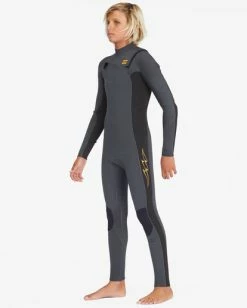 Best deal ✨ Billabong Boy's 3/2 Absolute Chest Zip Full Wetsuit GRAPHITE 🔥 -boys Sales Store abbw100129 billabongw gra frt1 1