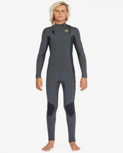 Best deal ✨ Billabong Boy's 3/2 Absolute Chest Zip Full Wetsuit GRAPHITE 🔥 -boys Sales Store abbw100129 billabongw gra sd2 1