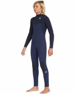 Best Pirce 😍 Billabong Boy's 4/3 Furnace Comp Chest Zip Full Wetsuit NAVY 💯 -boys Sales Store abbw100133 billabongw nvy frt1 1