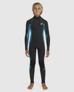 Flash Sale ⌛ Billabong Boys' 3/2 Absolute Back Zip Full Wetsuit NEON NIGHT 🎁 -boys Sales Store abbw100134 billabongw kvd0 frt1 1
