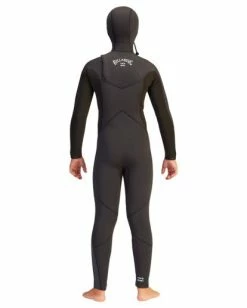 Promo 💯 Billabong 5/4 Boys' Absolute Hooded Wetsuit BLACK ROCK 🥰 -boys Sales Store abbw200100 billabongw kyh0 bck1 1