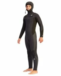 Promo 💯 Billabong 5/4 Boys' Absolute Hooded Wetsuit BLACK ROCK 🥰