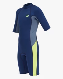 Brand new ๐ฅ Billabong Boys' 2/2 Absolute Back Zip Short Sleeve Spring Suit BLACK ROCK ๐ฅ