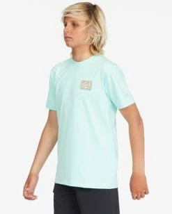 Cheap 😉 Billabong Boy's Crayon Wave Loose Fit Short Sleeve Surf Tee MINT 😉 -boys Sales Store abbwr00130 billabongw mnt frt1 1
