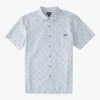 New 🌟 Billabong Boys' All Day Jacquard Short Sleeve 👚 Shirt LIGHT BLUE 😍