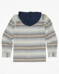 Outlet ✨ Billabong Boy's Baja Hooded Flannel 👕 Shirt MIDNIGHT 🔥 -boys Sales Store abbwt00123 billabongf bn4 bck1 1