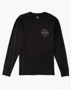 Deals 🔥 Billabong Boy's Rotor Diamond Long Sleeve T-Shirt BLACK 🔔 -boys Sales Store abbzt00366 billabongf blk bck1 1