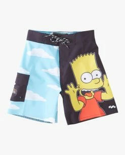Deals 💯 Billabong Boys' (2-7) The Simpsons Bart Pro Boardshorts 13" BLACK 🤩 -boys Sales Store abtbs00128 billabongf blk frt1 1