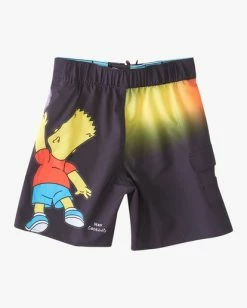 Cheap ✨ Billabong Boys' (2-7) The Simpsons El Barto Pro Boardshorts 13" BLACK 🎉 -boys Sales Store abtbs00129 billabongf blk bck1 1