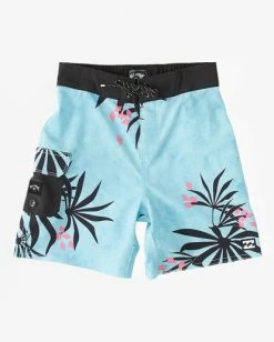 Deals 🥰 Billabong Boy's (2-7) Sundays Pro Performance 13" Boardshorts NEON BLUE ✔️ -boys Sales Store abtbs00147 billabongf nbu frt1 1