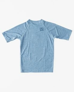 Cheapest 🤩 Billabong Boys' (2-7) All Day Unity Performance Fit Short Sleeve Rashguard BLUE HEATHER 🛒 -boys Sales Store abtwr00116 billabongf blh bck1 1