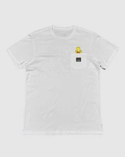 New 🔔 Billabong Boys' (2-7) The Simpsons Bart Organic Pocket T-Shirt WHITE 🧨