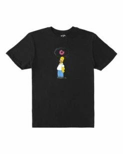 Discount 🥰 Billabong Boys' (2-7) The Simpsons Donut Organic Short Sleeve T-Shirt BLACK ⌛ -boys Sales Store abtzt00179 billabongf blk frt1 1