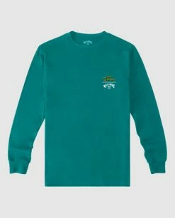 Cheapest 🎉 Billabong Boys' (2-7) The Simpsons Family Couch Organic Long Sleeve T-Shirt TEAL 🧨 -boys Sales Store abtzt00184 billabongf tea frt1 1
