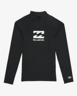 Cheapest ❤️ Billabong Boy's Stack Wave Long Sleeve Surf Tee BLACK 🤩 -boys Sales Store br601bxn billabongf blk frt1 1