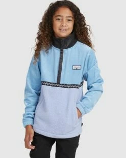 Best Sale 👏 Billabong Boy's Space Cow Half-Zip Pullover DUSTY BLUE 🌟 -boys Sales Store ubbft00100 billabongw dyb frt1 1