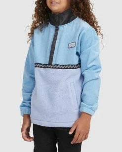 Best Sale 👏 Billabong Boy's Space Cow Half-Zip Pullover DUSTY BLUE 🌟 -boys Sales Store ubbft00100 billabongw dyb sd3 1