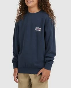 Brand new 🧨 Billabong Boy's Shadow Diamond Crewneck Sweatshirt NAVY 💯 -boys Sales Store ubbft00102 billabongw nvy sd3 1