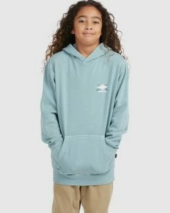 Outlet 🥰 Billabong Boy's Bong Days Pop Pullover Hoodie LIGHT MARINE 😉 -boys Sales Store ubbft00106 billabongw ble0 frt1 1