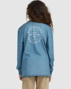 Best reviews of 🛒 Billabong Boy's Big Wave Dan Long Sleeve T-Shirt SMOKE BLUE 🔔 -boys Sales Store ubbzt00124 billabongw smb bck1 1