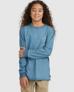 Best reviews of 🛒 Billabong Boy's Big Wave Dan Long Sleeve T-Shirt SMOKE BLUE 🔔 -boys Sales Store ubbzt00124 billabongw smb frt1 1