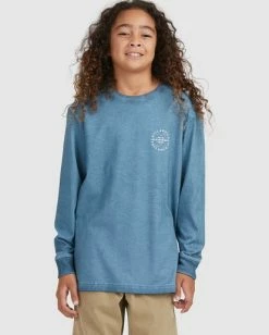 Best reviews of 🛒 Billabong Boy's Big Wave Dan Long Sleeve T-Shirt SMOKE BLUE 🔔 -boys Sales Store ubbzt00124 billabongw smb frt2 1