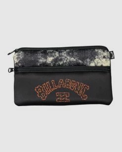 Buy 😍 Billabong Boy's (2-7) Groms Pencil Case BLACK ⌛ -boys Sales Store ubtaa00107 billabongp blk frt1 1