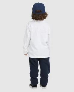 Buy 🤩 Billabong Boy's (2-7) Groms Core Arch Long Sleeve T-Shirt WHITE 🔥 -boys Sales Store ubtzt00113 billabongw wht bck1 1