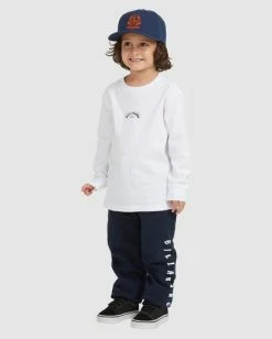 Buy 🤩 Billabong Boy's (2-7) Groms Core Arch Long Sleeve T-Shirt WHITE 🔥 -boys Sales Store ubtzt00113 billabongw wht sd1 1