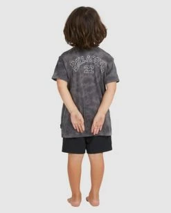 Discount 🎉 Billabong Boy's (2-7) Groms Arch Tie-Dye Short Sleeve T-Shirt BLACK 🤩 -boys Sales Store ubtzt00116 billabongw blk bck1 1