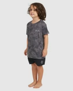 Discount 🎉 Billabong Boy's (2-7) Groms Arch Tie-Dye Short Sleeve T-Shirt BLACK 🤩 -boys Sales Store ubtzt00116 billabongw blk sd1 1